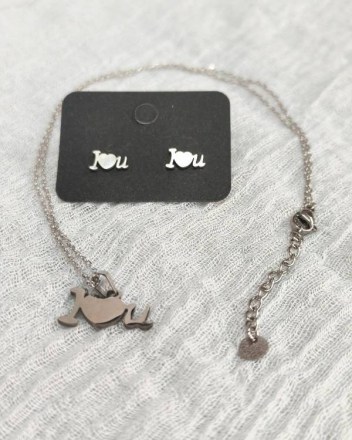 22  σετ κολιε σκουλαρικια I LOVE YOU (1)